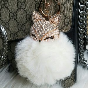 Fur Keychain pom pom